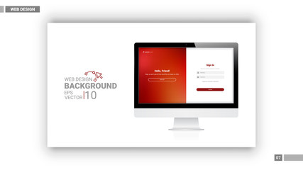 Web design mockup with desktop layout
