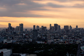 Naklejka na ściany i meble Nightscape of Skyscrapers of Makati, Manila
