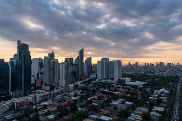 Nightscape of Skyscrapers of Makati, Manila