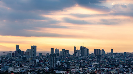Fototapeta na wymiar Nightscape of Skyscrapers of Makati, Manila