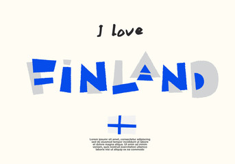 Fototapeta premium World Flag with fun geometrical alphabets : Vector Illustration 