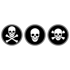 Skull and crossbones icon or button