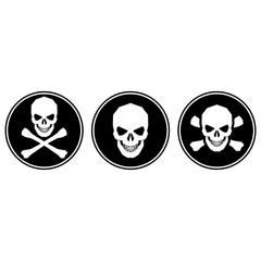 Skull and crossbones icon or button