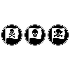 Skull and crossbones icon or button