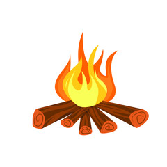 Wood fire vector design illustration isolated on white background