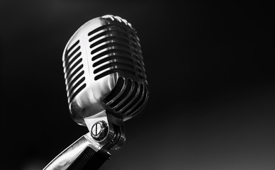 retro silver microphone