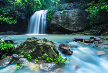 Beautiful flowing waterfall in Buderim, Sunshine Coast, Australia 