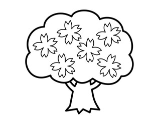 サクラ花(線画)