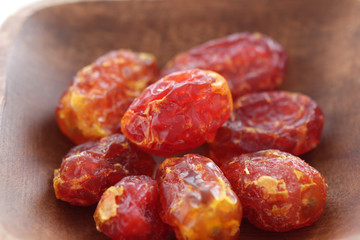 アップで撮影した乾燥した塩トマト