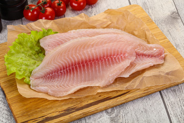Raw tilapia fish