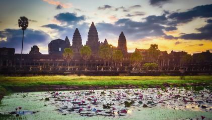 Fototapeta premium Angkor Wat temple at sunrise. Siem Reap. Cambodia.
