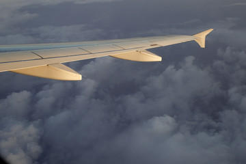 view from under the wing of the plane