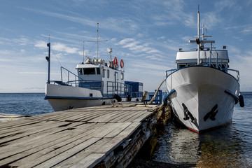 fishing boats in harbor