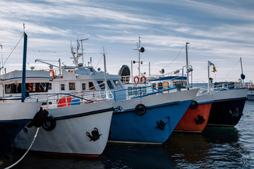 fishing boats in harbor