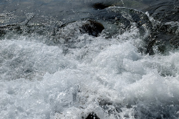 waves and splashes by the sea