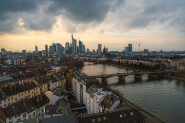 Fototapeta na wymiar Die Skyline von Frankfurt.