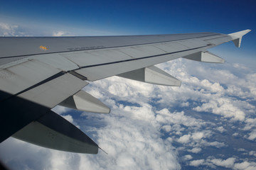 view from under the wing of the plane