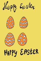 Easter calligraphy hand drawn cake and eggs spring April