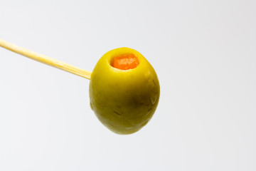Aceitunas verdes rellenas de pimiento rojo