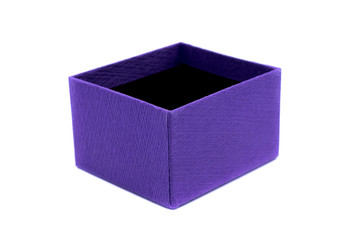 Purple gift box with a purple bow on white background