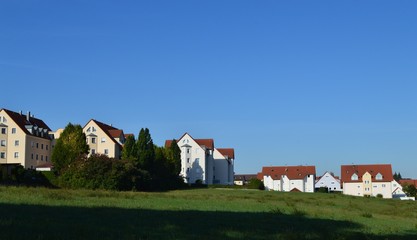 Sommer. Stadtteil von oben