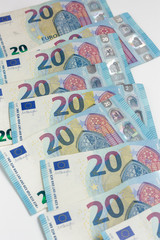 Banknotes on a white background