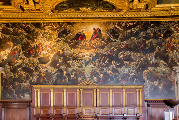 Doomsday inside Doge's palace in Venice