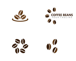 vector coffee beans template vector icon illustration design 