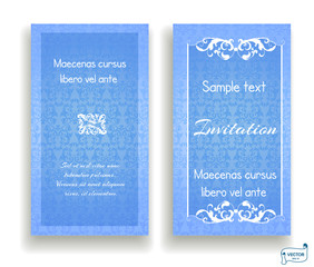 Visiting and business card set with scrolls.