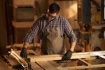 Wood craftsman at work