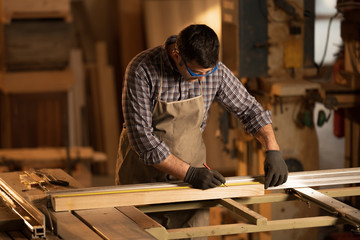 Wood craftsman at work