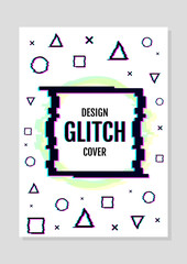 Modern trendy design background in modern distorted glitch style. Cover poster, banner, flyer, placard. Vector illustration. EPS 10.