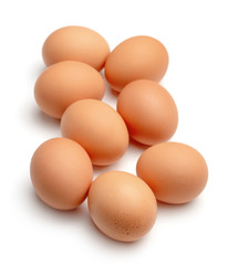 heap of eggs isolated on white background
