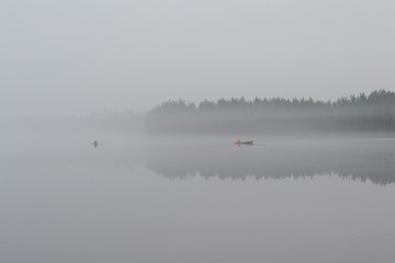 fog on the lake
