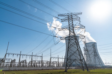 high voltage power transmission tower