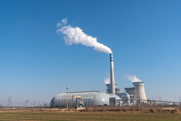 Fototapeta na wymiar power plant cooling steam