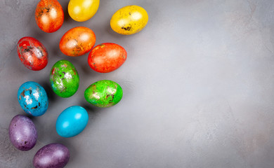 Easter concept wit colorful Easter eggs.