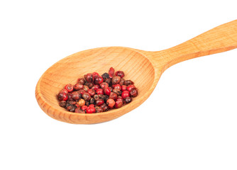 Red pepper peas in spoon