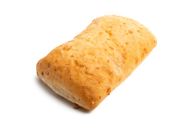 ciabatta with cheese isolated