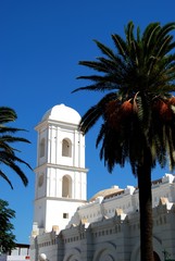 Fototapeta na wymiar View of Santa Catalina church in the old town, Conil de la Frontera, Spain.