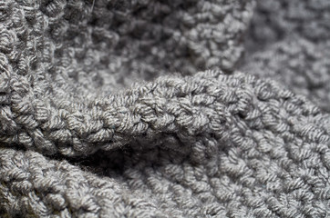 Macro photo of fabric pattern, close up of textile clothing with shallow depth of field