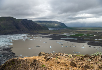  Svinafellsjokull glacier, part of Vatnajokull glacier. Skaftafel National Park on Iceland