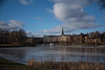 Fototapeta premium An early sunny spring day at the Djurgården island