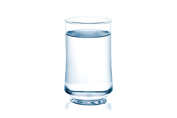 Glass of water on isolate background