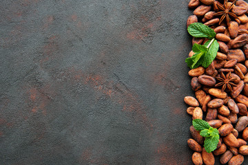 Raw cacao beans
