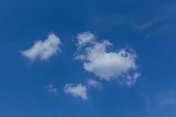 The blue sky and white clouds indicate pure and freshing