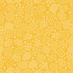 Easter seamless background with eggs. Gift card egg ornament, pattern. Spring season holidays.