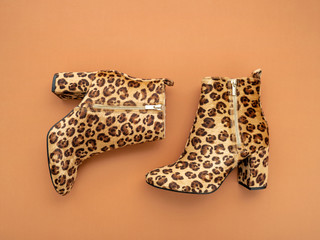 Pair of stylish leopard boots.