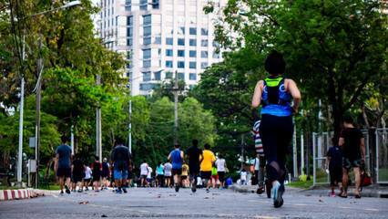 People jogging in the park