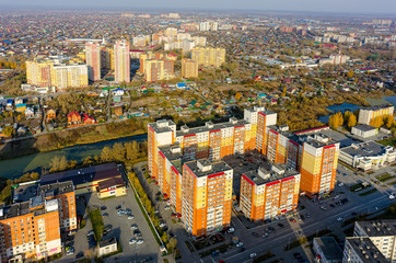 Fototapeta na wymiar City quarters of Tyumen. Russia
